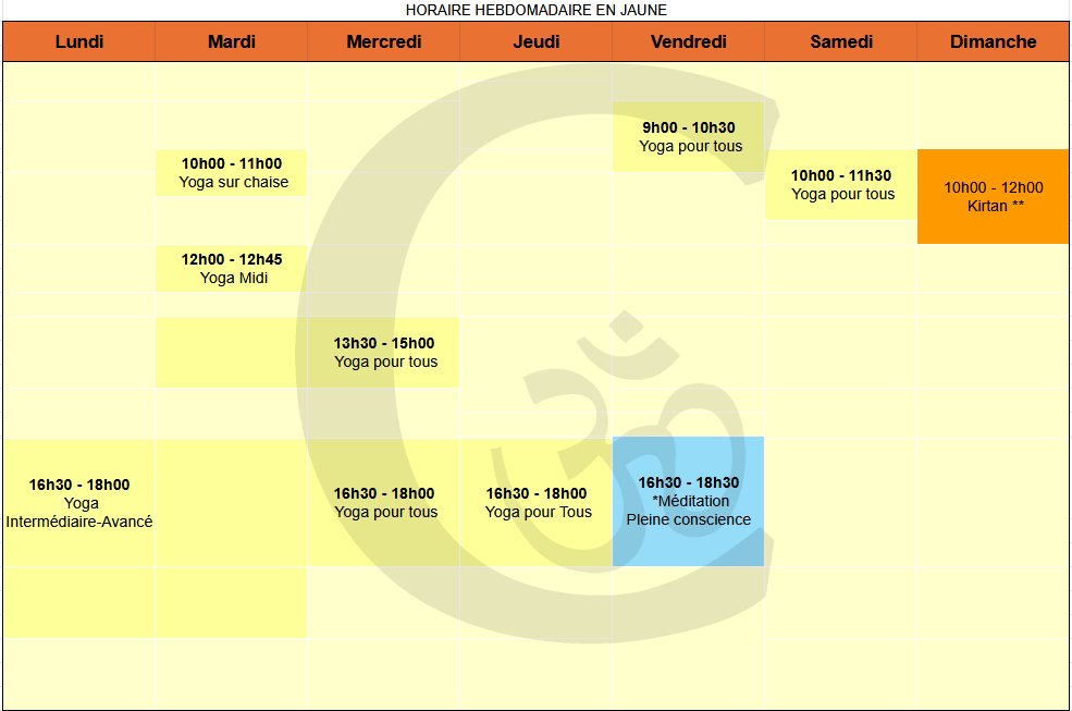 horaire yoga meditation centre yoga chicoutimi 2025 2026